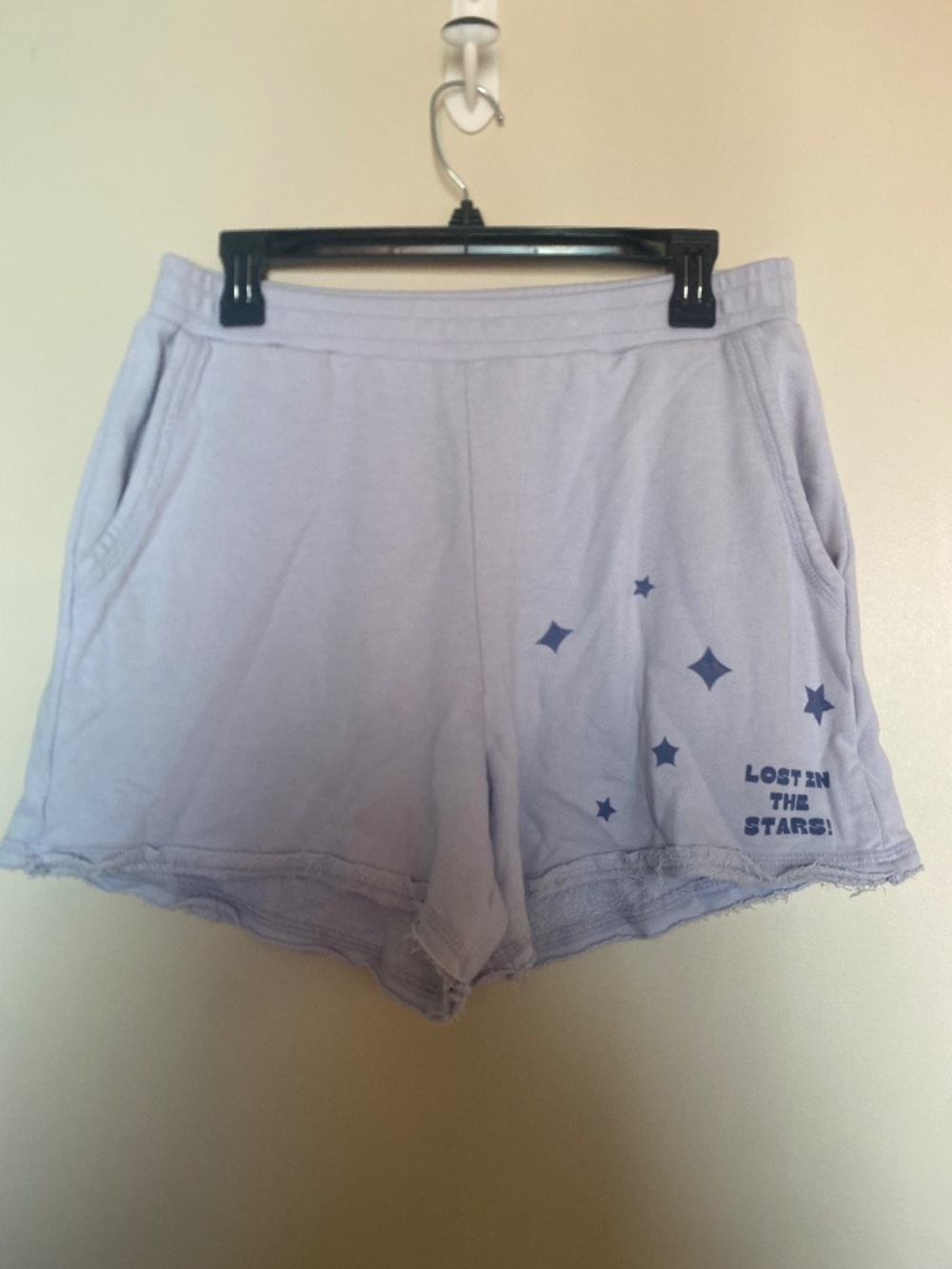 NWT Sundry Terry "Lost in the Stars" Blue Loungewear Cotton Blend Shorts, XL
